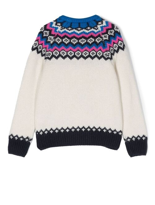 MC2 Saint Barth Kids fair isle-knit crew-neck jumper