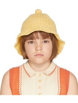 MISHA & PUFF Kids Yellow Crochet Beach Hat