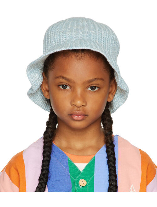 MISHA & PUFF Kids Blue Crochet Beach Hat