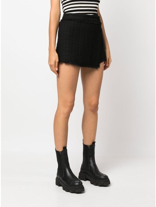 MSGM frayed-hem wrap skirt