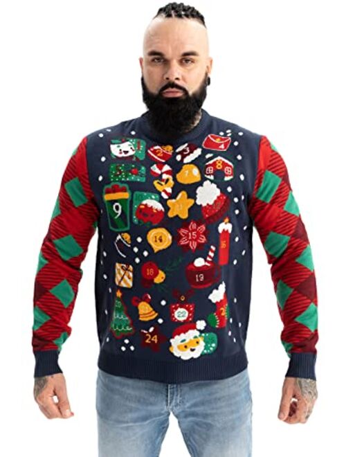 U Look Ugly Today Mens Ugly Christmas Sweater Unisex Women`s Novelty Santa Pullover for Party Fun