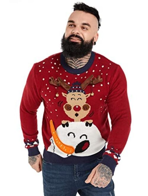 U Look Ugly Today Mens Ugly Christmas Sweater Unisex Women`s Novelty Santa Pullover for Party Fun