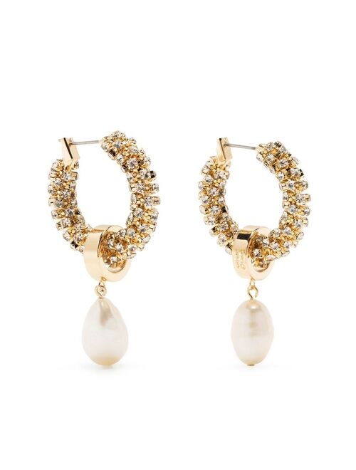 Kenneth Jay Lane pearl-pendant hoop earrings