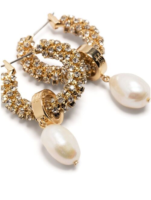 Kenneth Jay Lane pearl-pendant hoop earrings