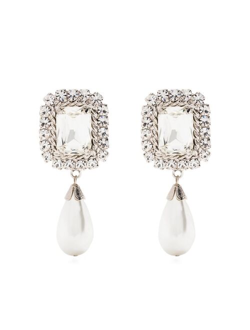 Alessandra Rich crystal pearl earrings