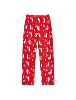 Funnycokid Girl Pajama Pants Kid Fleece Sleepwear Flannel Pajama Bottoms Loose Sleepwear 5-16 Years