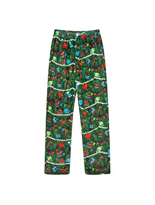 Funnycokid Girl Pajama Pants Kid Fleece Sleepwear Flannel Pajama Bottoms Loose Sleepwear 5-16 Years