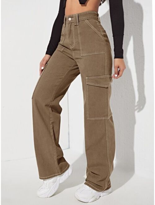 Shein High Waist Side Pocket Jeans