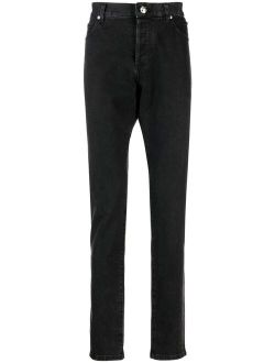 mid-rise straight-leg jeans