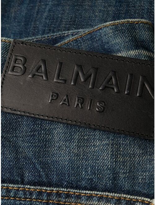 Balmain whiskering-effect slim denim jeans