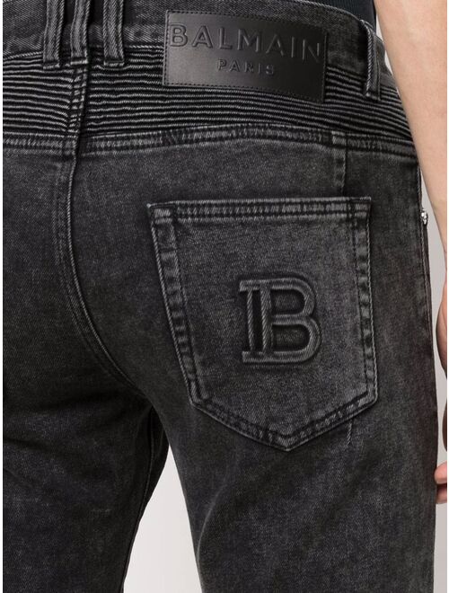 Balmain debossed-logo detail jeans