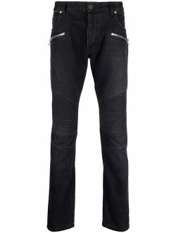 skinny-fit biker jeans