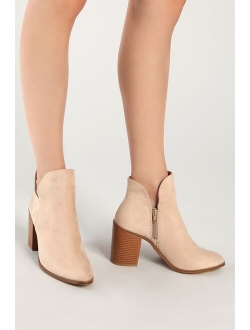 Martella Tan Suede Ankle Booties