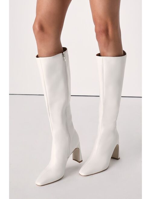 RAID Delora White Knee-High Boots