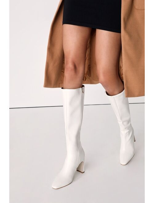 RAID Delora White Knee-High Boots