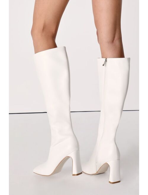 RAID Delora White Knee-High Boots