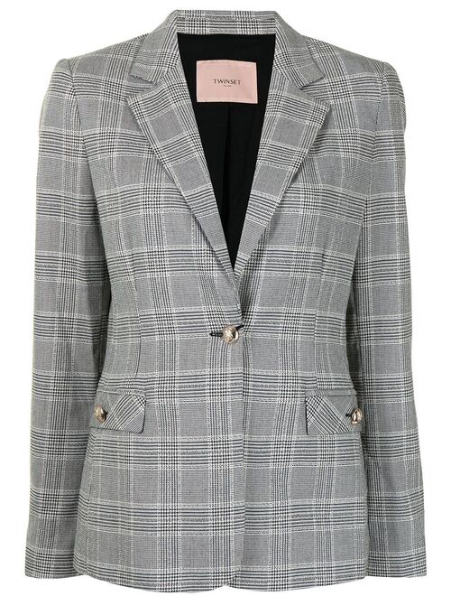 TWINSET check print blazer