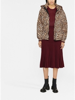 TWINSET leopard-print hooded puff jacket