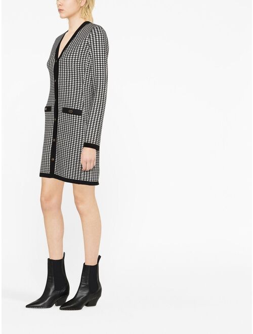 TWINSET houndstooth knitted mini dress