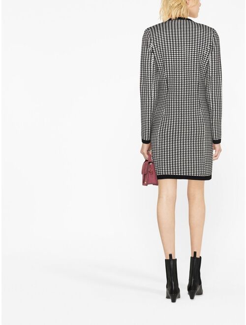 TWINSET houndstooth knitted mini dress