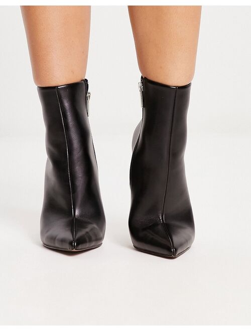 ASOS DESIGN Wide Fit Emerald high heeled sock boots in black