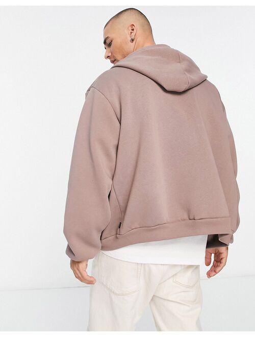 HIIT zip through hoodie in tan