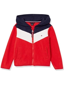 Girls' Logo Sweatshirt, Fleece Hoodie with Full-Zip Front & Pockets