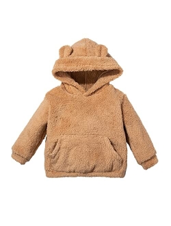 Jobakids Baby Kids Girls Fuzzy Sherpa Pullover Hoodie Boys Sweatshirts Toddler Fall Autumn Winter Warm Hooded Tops