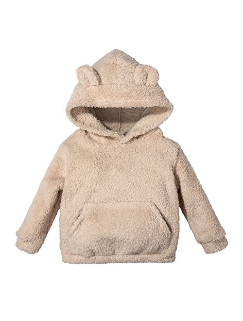 Jobakids Baby Kids Girls Fuzzy Sherpa Pullover Hoodie Boys Sweatshirts Toddler Fall Autumn Winter Warm Hooded Tops