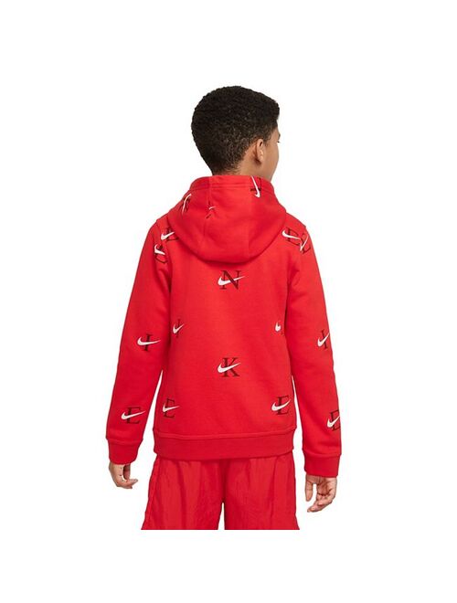 Boys 8-20 Nike Club All-Over Print Fleece Hoodie