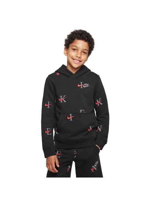 Boys 8-20 Nike Club All-Over Print Fleece Hoodie