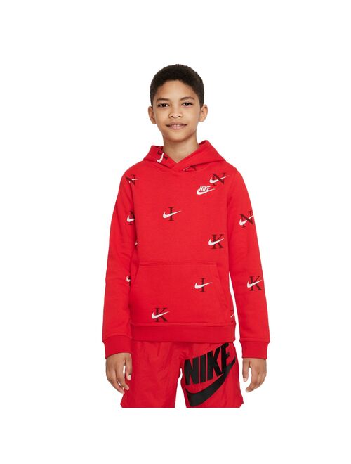 Boys 8-20 Nike Club All-Over Print Fleece Hoodie