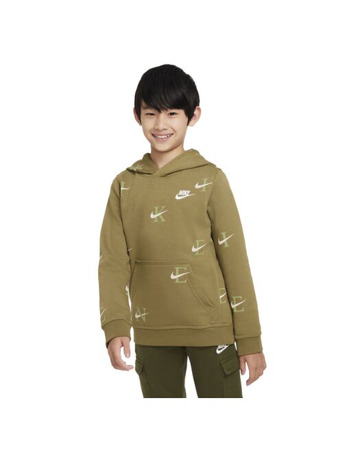 Boys 8-20 Nike Club All-Over Print Fleece Hoodie