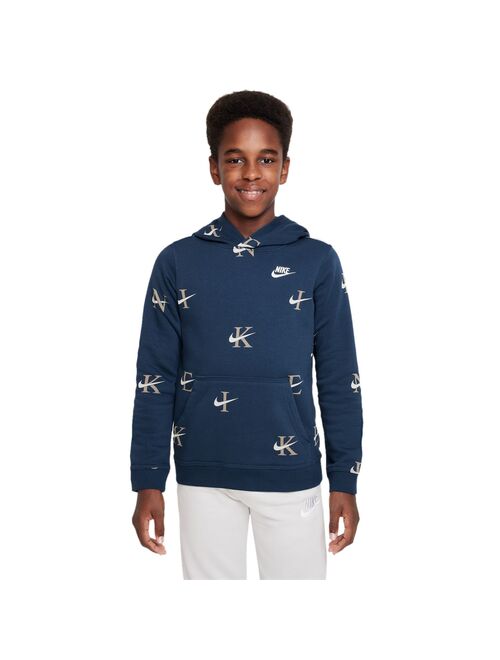 Boys 8-20 Nike Club All-Over Print Fleece Hoodie