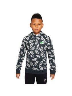 Boys 8-20 Nike Allover Print Club Fleece Hoodie