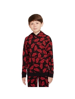 Boys 8-20 Nike Allover Print Club Fleece Hoodie