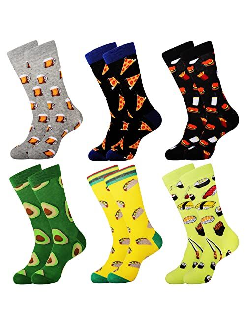 Jeasona Mens Funny Fun Crazy Dress Crew Socks Pack Funky Novelty Cool Gifts