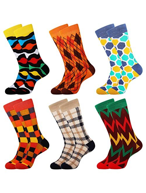 Jeasona Mens Funny Fun Crazy Dress Crew Socks Pack Funky Novelty Cool Gifts