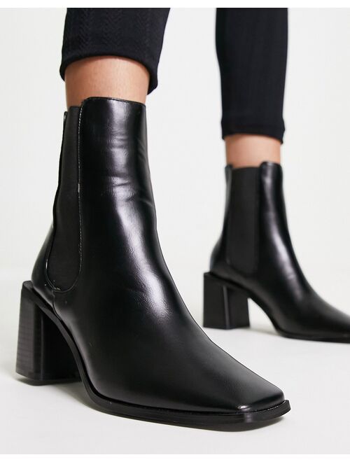 RAID Kennedi mid heel chelsea boots in black