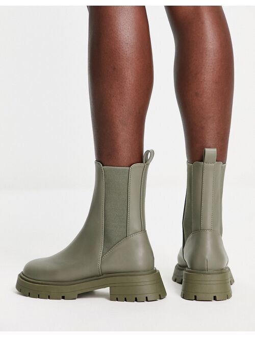 ASOS DESIGN Alfie chunky chelsea boots in khaki