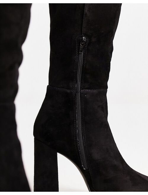 Steve Madden Marcello heeled knee boots in black suede