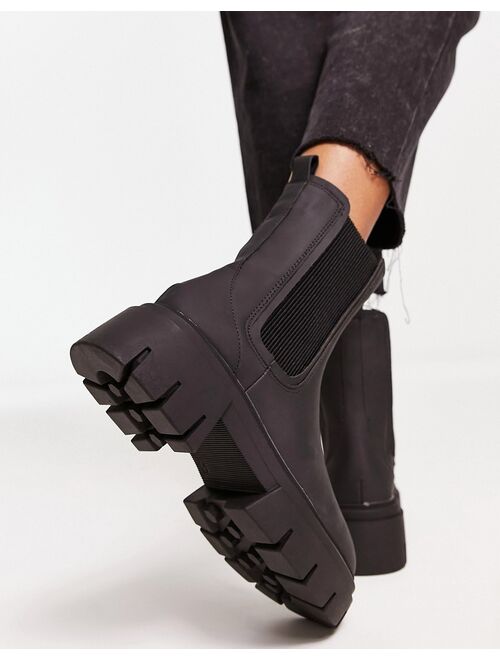 schuh Amaya split sole chunky calf boots in black