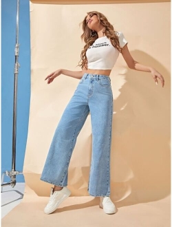 High Waist Wide Leg Jeans