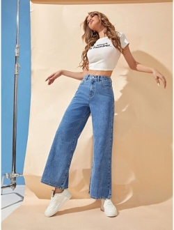 High Waist Wide Leg Jeans