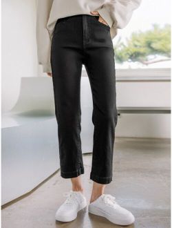 High Waist Straight Leg Jeans