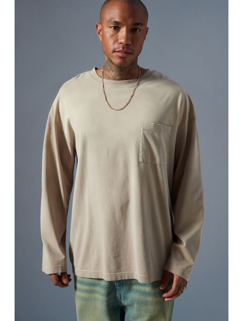 BDG Distressed Long Sleeve Pocket Tee