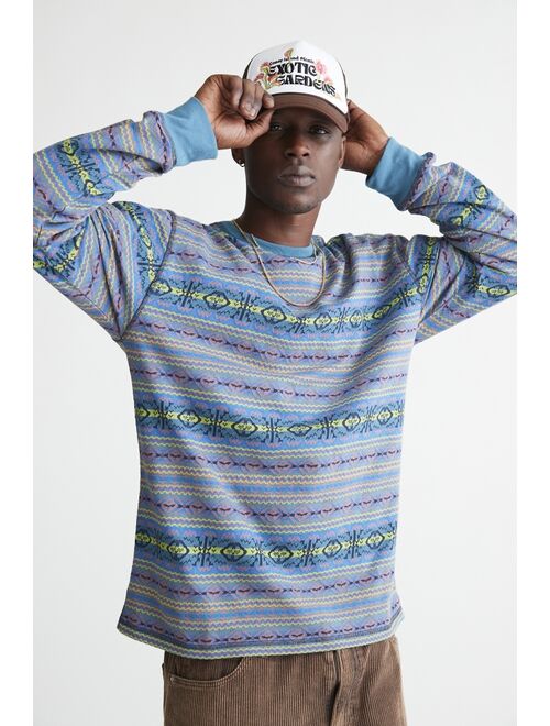 BDG Printed Jacquard Long Sleeve Tee