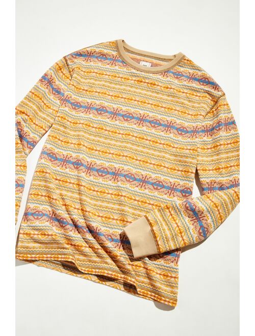 BDG Printed Jacquard Long Sleeve Tee