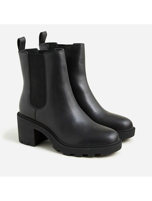 Buy J.Crew Lug-sole heeled Chelsea boots in leather online | Topofstyle