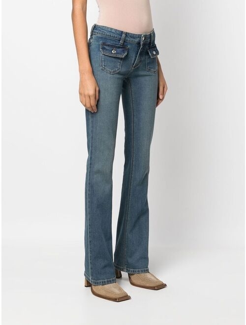 mid-rise bootcut jeans